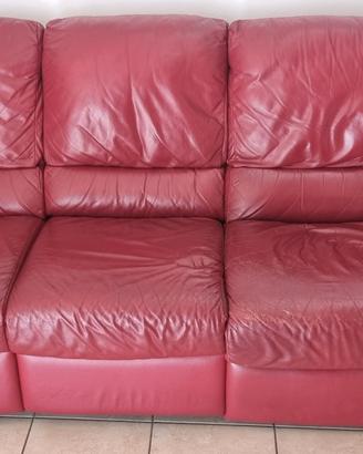 Divano in pelle 3 posti Natuzzi con 2 sedute relax
