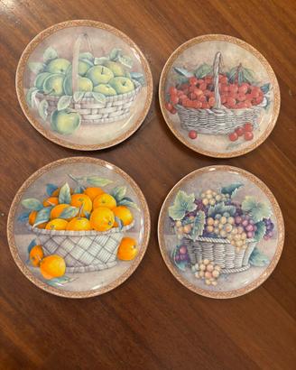 Set 4 piatti ornamentali frutta Tognana