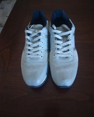 scarpe da ginnastica celesti argento