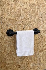 Porta salviette  bidet industrial nero, stile loft