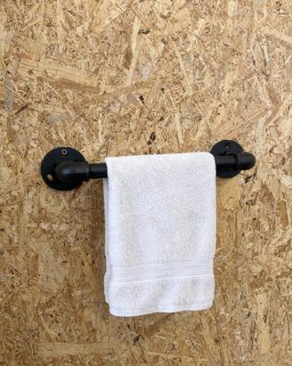 Porta salviette  bidet industrial nero, stile loft