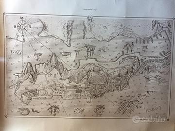 Stampa antico porto di Bonifacio Corsica