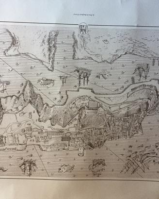 Stampa antico porto di Bonifacio Corsica
