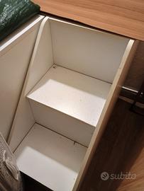 Letto ponte con contenitori smontato 