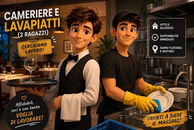 un Cameriere e un Lavapiatti (2 ragazzi) ♡◇♤