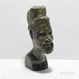 Scultura Shona Busto Pietra Verdite FIRMATA Africa