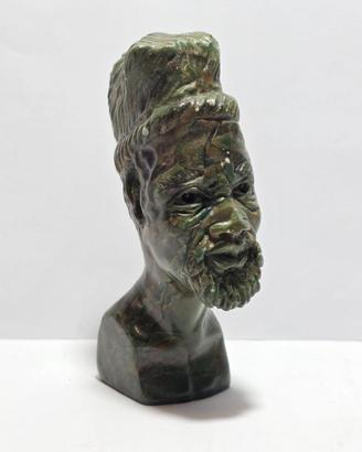 Scultura Shona Busto Pietra Verdite FIRMATA Africa