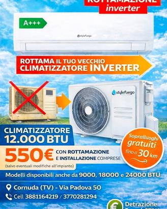 climatizzatore 550 € installazione inclusa 