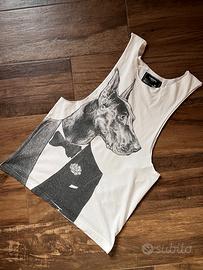 Canottiera Domrebel bianca, taglia M