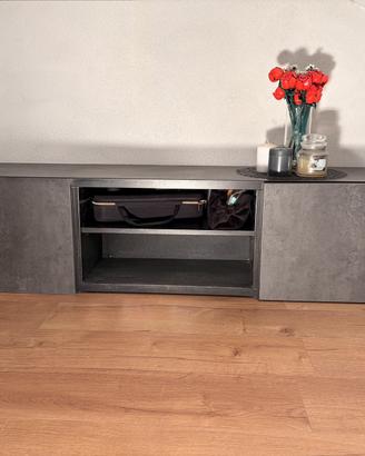 Mobile basso Ikea Bestå Ante effetto cemento 180cm