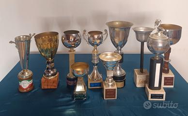 Lotto coppe trofei vintage sportivi anni 70 80 var