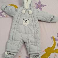 Tuta da neve nylon bimbo grey 0-3 mesi/winter coat