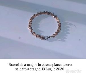 Bracciale in ottone placcato oro lavorato a mano 