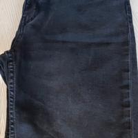 Pantaloni jeans corti ragazzo TG 38, nero 
