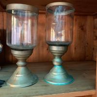 Coppia di porta candele vecchia fattura