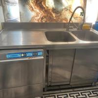 Lavandino acciaio vasca con scoggialatoio