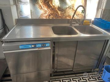 Lavandino acciaio vasca con scoggialatoio