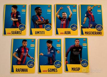 N.7 Card Barcellona-Panini-Tutti in campo 