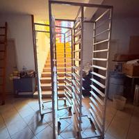 Carrelli doppi porta teglie in acciaio inox