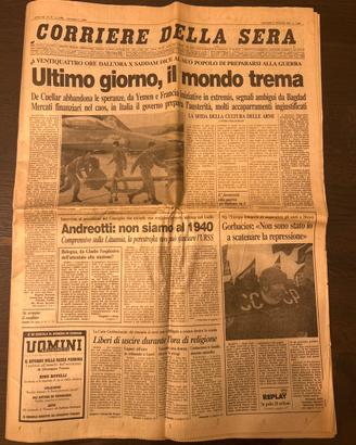 Giornale Corriere della Sera - 15 gennaio 1991