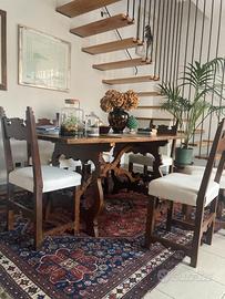 Tavolo frattino 1800 con 6 sedie