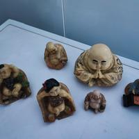 Set statuette cinesi netsuke Hotei
