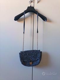 Borsa a tracolla/Pochette nera e grigia
