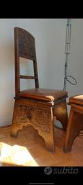 4 sedie antiche legno massiccio, anche separate