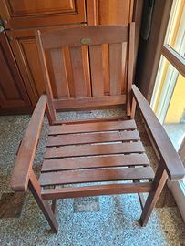 2 sedie in legno da terrazzo