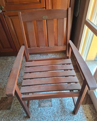 2 sedie in legno da terrazzo