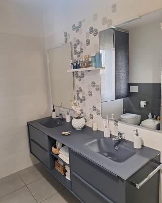 BERLONI Mobile 193x54 con piano in cristallo