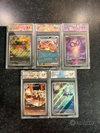 Lotto 5 Carte pokemon Gradate Blade 10 9.5 no psa