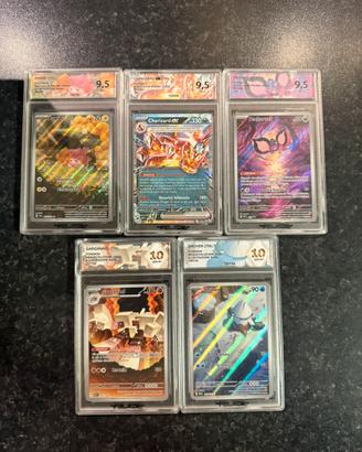 Lotto 5 Carte pokemon Gradate Blade 10 9.5 no psa
