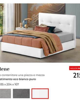 letto una piazza e mezzo contenitore
