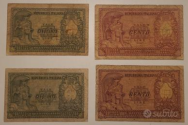 COPPIE LIRE 50 E 100 ELMATE CON FIRME DIFFERENTI