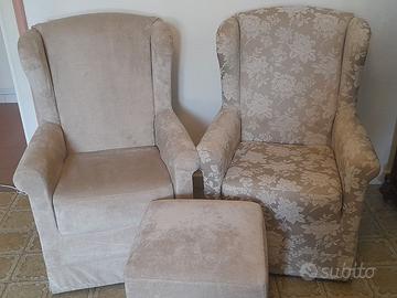 2 poltrone e pouf PoltroneSofà
