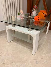 Tavolino da soggiorno salotto bianco lucido