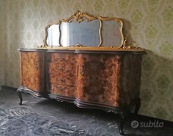 credenza stile chippendale con specchio 