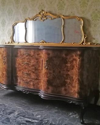 credenza stile chippendale con specchio 