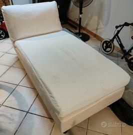 Lettino/Chaise lounge Ikea bianco sfoderabile 