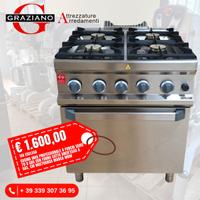 CUCINA 4 FUOCHI inox con FORNO A GAS marca MBM