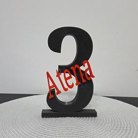 Numero e scritta personalizzabile stampa 3D
