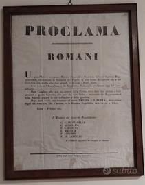 stampe (PROCLAMA ROMANI + REPUBBLICA Romana 1849)