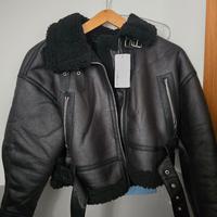 Giacca in ecopelle con teddy interno 