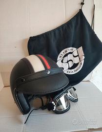 Casco Jet in pelle