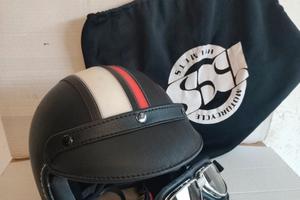 Casco Jet in pelle