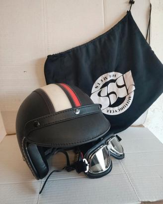 Casco Jet in pelle