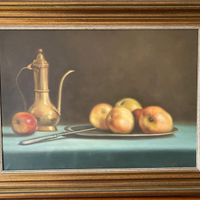 Due quadri natura morta con cornice di legno