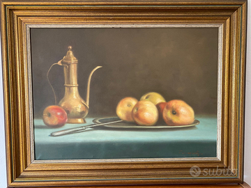 Due quadri natura morta con cornice di legno