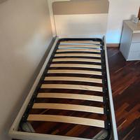 Struttura letto singolo 180x90, rete e materasso